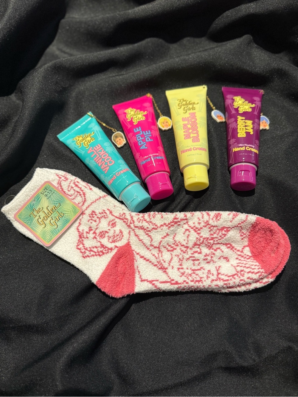 “The Golden Girls” Bundle - Set of 4 Hand Creams w/Matching Pair of Cozy Socks